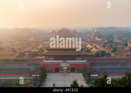 Beijing ancient Forbidden City in morning at Beijing, China. Stock Photo