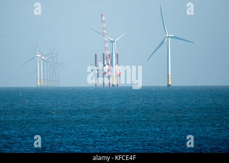 Gwynt y Mor Wind Farm Stock Photo