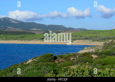 View on the beach of Porto Ferro, Sardinia, Italy Stock Photo