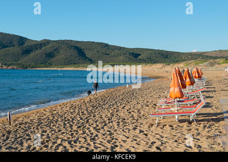 View on the beach of Porto Ferro, Sardinia, Italy Stock Photo