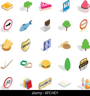 Scandinavia icons set, isometric style Stock Vector