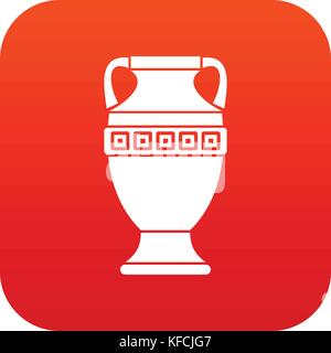 Ancient jug icon digital red Stock Vector