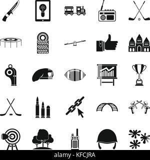 Goal icons set, simple style Stock Vector