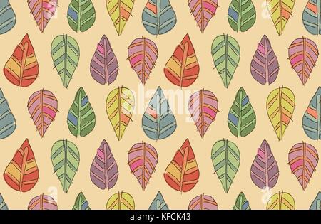 funny autumn seamless vector leaf texture Stock Vector