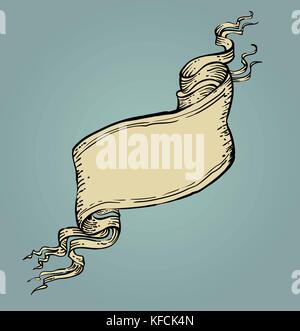 Scroll Flag Vintage Woodcut Banner Paper Stock Vector (Royalty Free)  2191195065