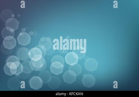 Abstract aquatic blue bokeh background with glowing sinbeams Stock Vector