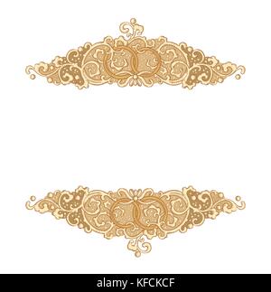 Vintage vector wedding stationery background with medieval ornament and rings Stock Vector