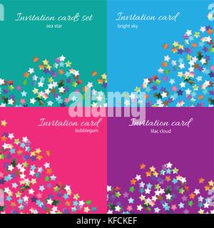 Bright invitation card set Stock Vector