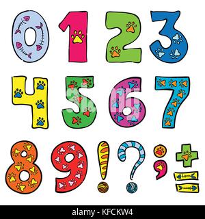 numbers and signs funny set Stock Vector