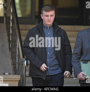 Jack Chappell, 19, arrives at Minshull Street Crown Court in Manchester, for a hearing in his case where he is to be sentenced for committing Distributed Denial of Software (DDoS) cyber attacks on the websites of several multi-national firms. Stock Photo