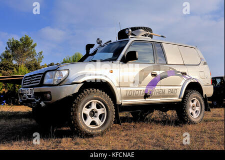A well-equipped Toyota all-terrain vehicle at sunset Stock Photo - Alamy