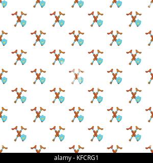 Crossed crutches and shield pattern, cartoon style Stock Vector