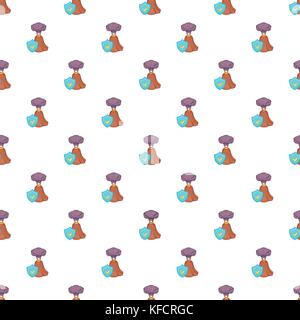Volcano eruption insurance pattern, cartoon style Stock Vector