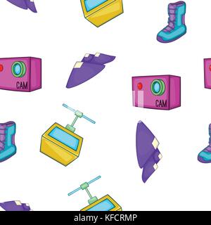 Winter activities pattern, cartoon style Stock Vector