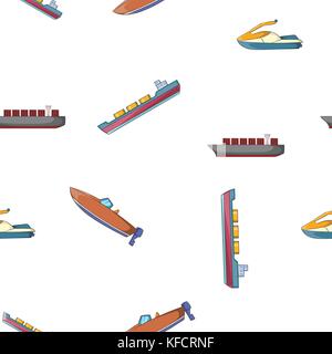 Ships pattern, cartoon style Stock Vector