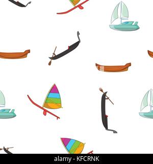 Boats pattern, cartoon style Stock Vector