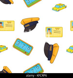 Taxi pattern, cartoon style Stock Vector