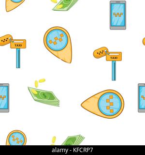 Taxi signs pattern, cartoon style Stock Vector