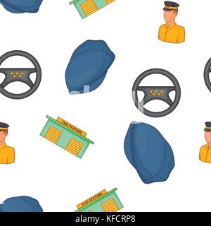 Taxi service pattern, cartoon style Stock Vector