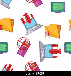 Computer security pattern, cartoon style Stock Vector