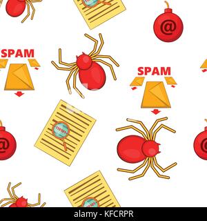Internet security pattern, cartoon style Stock Vector