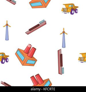 Energy industry pattern, cartoon style Stock Vector