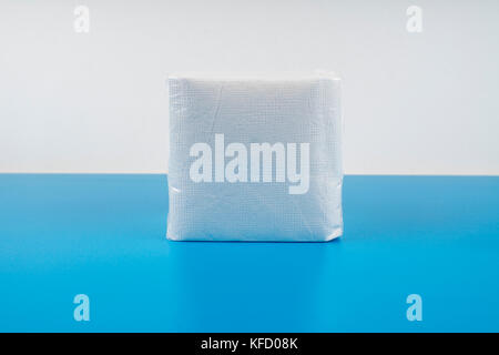 Blue and white background on the napkin Stock Photo