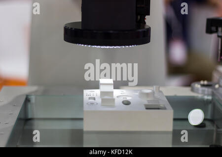 Master sample inspected by optical CMM ; selective focus Stock Photo