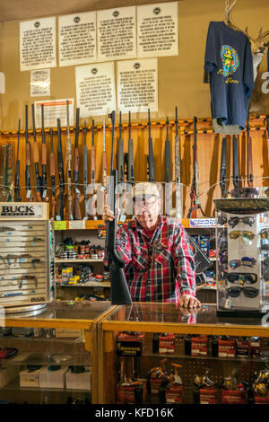 USA, California, Mammoth, inside Culver's Sporting Goods in Bishop, California Stock Photo