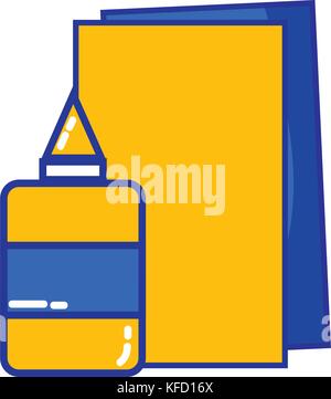 glue and cardboard scchool utensils to education Stock Vector