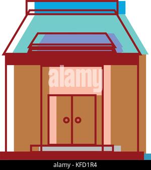 school education with roof and doors design Stock Vector