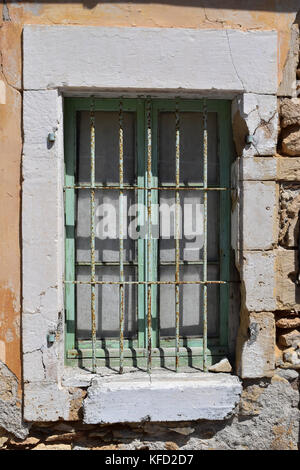 An old window in the village of Svoronata on the Greek island of Kefalonia (Cephalonia) Stock Photo