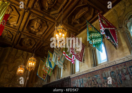 Dining hall of Hearst castle, Big Sur, California, USA Stock Photo