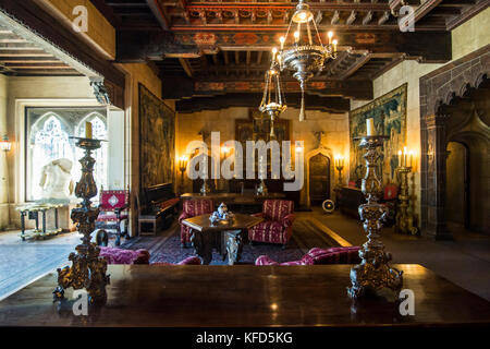 The interior luxurious rooms of  Hearst castle, Big Sur, California, USA Stock Photo