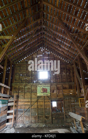 USA, Oregon, Enterprise, interior of a barn at the Snyder Ranch Stock Photo