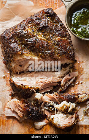 Italian pork belly with herb dressing