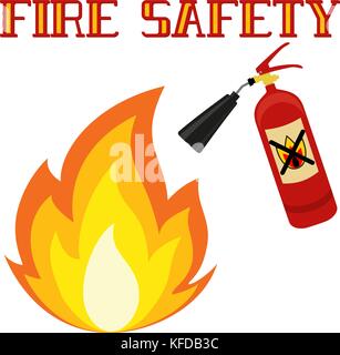 Fire safety poster isolated on white background. Stock Vector