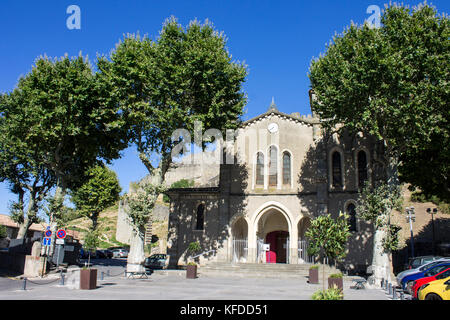 Inside the Cite de Carcassonne, a medieval fortress citadel located in the Languedoc-Roussillon region. A World Heritage Site since 1997 Stock Photo