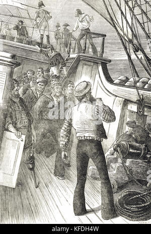 Scene on board ship before the Battle of Ushant, 27 July 1778 Stock Photo