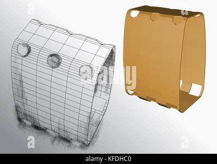 packing for bottles on a grey background Stock Vector