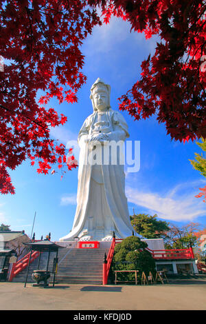 Takasaki Kannon White Statue of Goddess in Takasaki city
