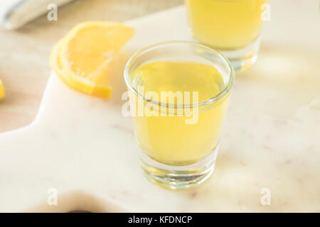 Sweet Homemade Lemon Limoncello in a Glass Stock Photo