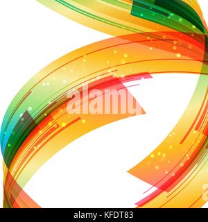 Abstract colorful curved elements on white background Stock Vector