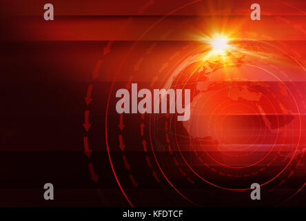 Graphical studio news red theme background with digital binary code ...