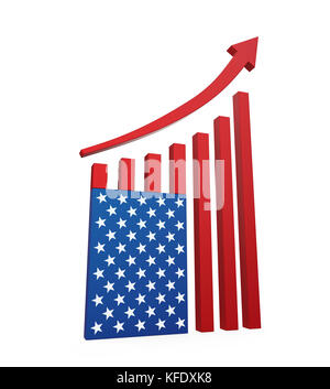 Growing Bar Chart with Arrow Stock Photo - Alamy