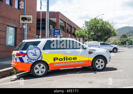 Australian NSW Police Car Parked In Sydney With Police Officers Stood ...