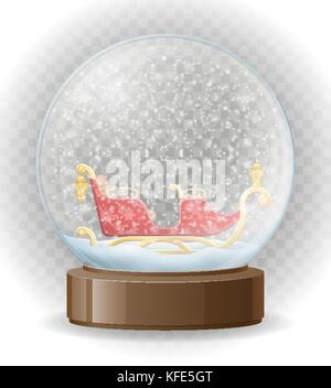 snow globe transparent vector illustration isolated on white background Stock Vector