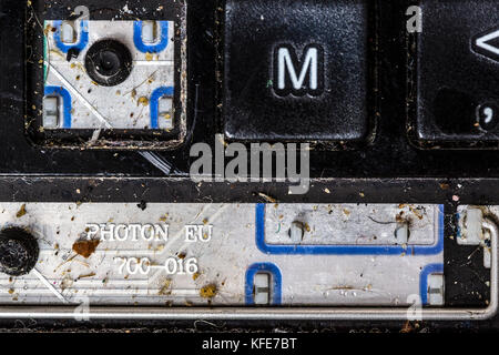 Broken Computer keyboard with keys missing Stock Photo