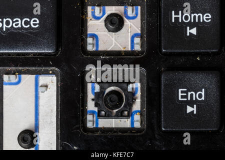 Broken Computer keyboard with keys missing Stock Photo