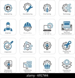 Line Engineering Icons Stock Vector